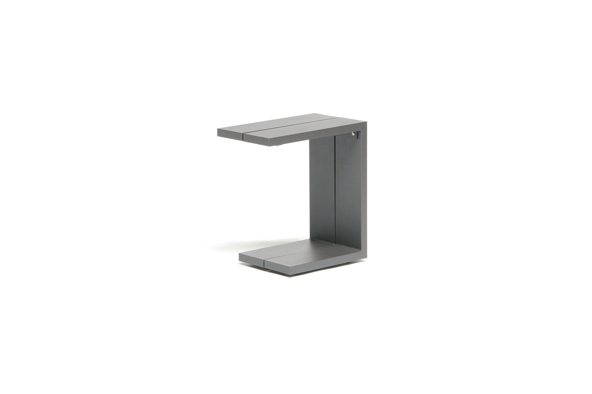 Kettler Elba grey metal side table with a modern, sleek design, ideal for living room or outdoor furniture setups.