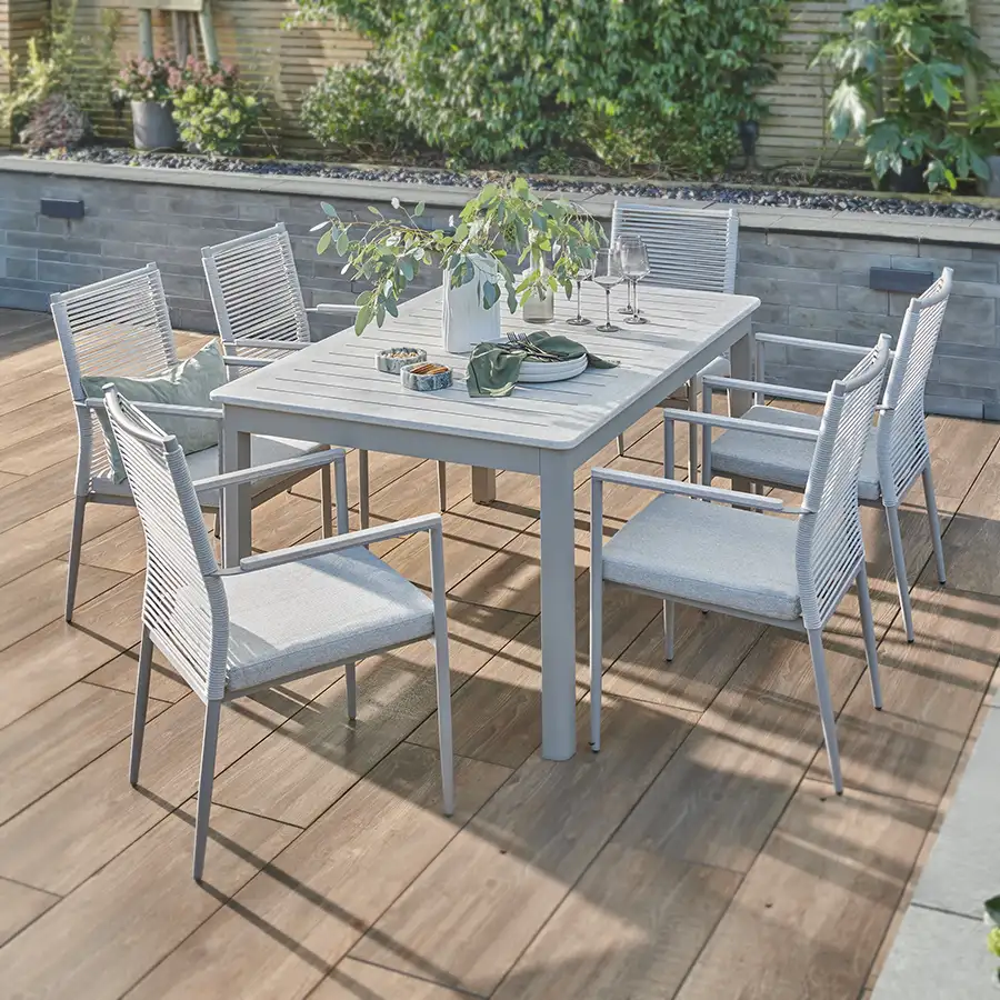 Kettler Trento 6 Seat Dining Set with Drift Extending Table - Mill Race Garden Centre
