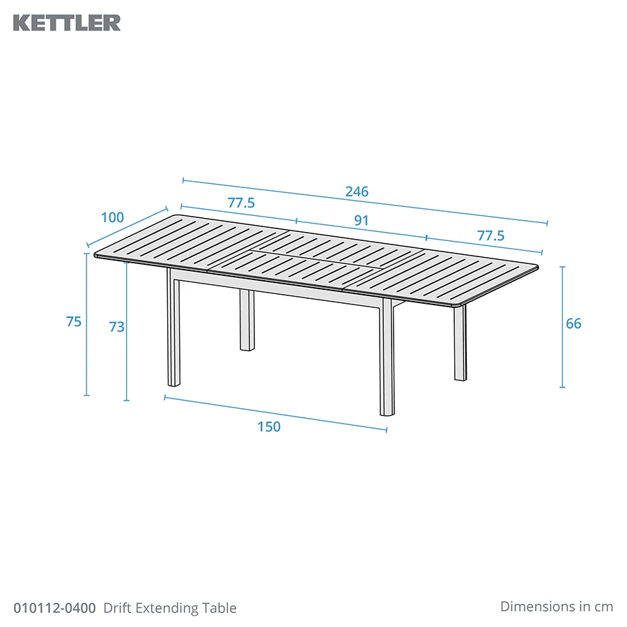 Kettler Trento 8 Seat Dining Set With Drift Extending Table - Mill Race Garden Centre