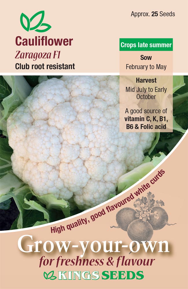 Cauliflower Zaragoza F1 by Kings Seeds - Mill Race Garden Centre