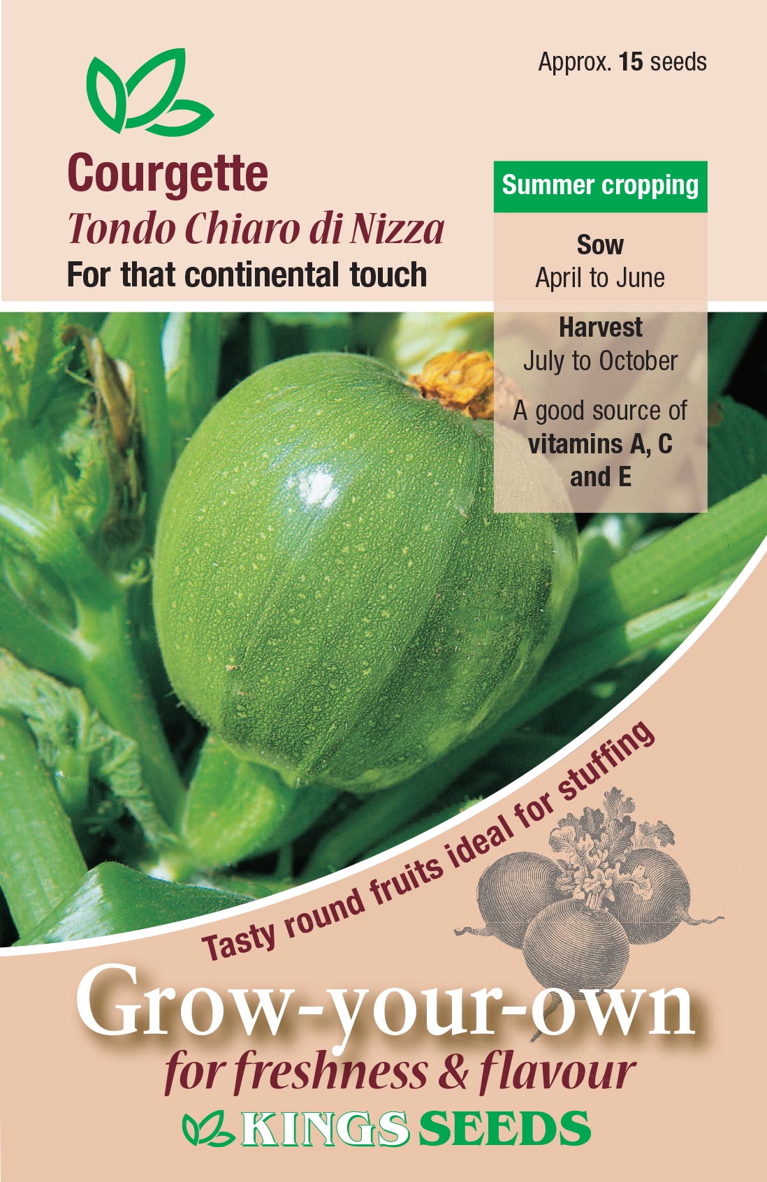 Courgette Tondo Chiaro Di Nizza - Mill Race Garden Centre