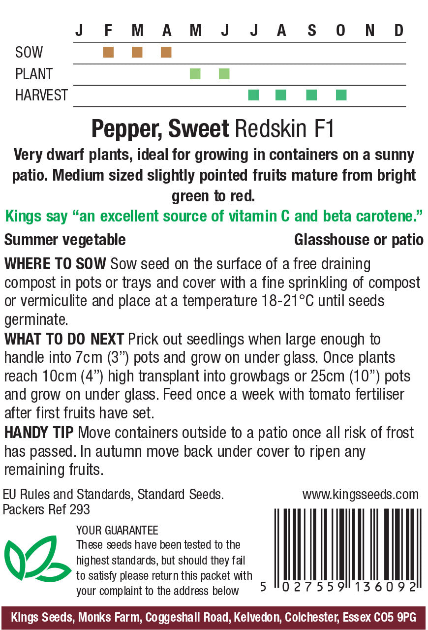 Pepper Sweet Redskin F1 - Mill Race Garden Centre