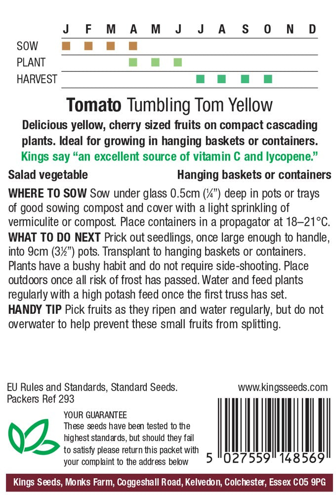 Tomato Tumbling Tom Yellow - Mill Race Garden Centre