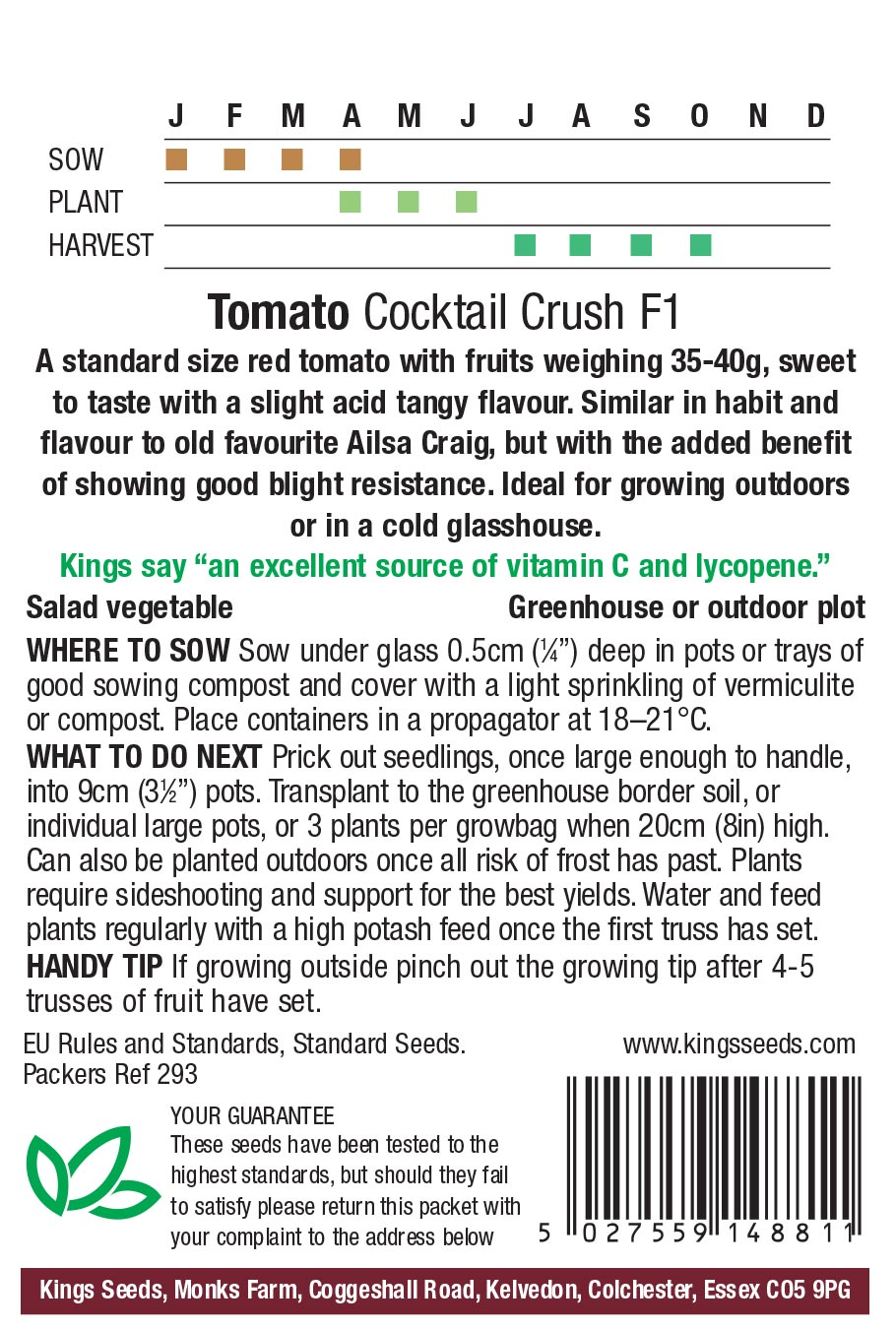 COCKTAIL CRUSH F1 TOMATO SEEDS - Mill Race Garden Centre