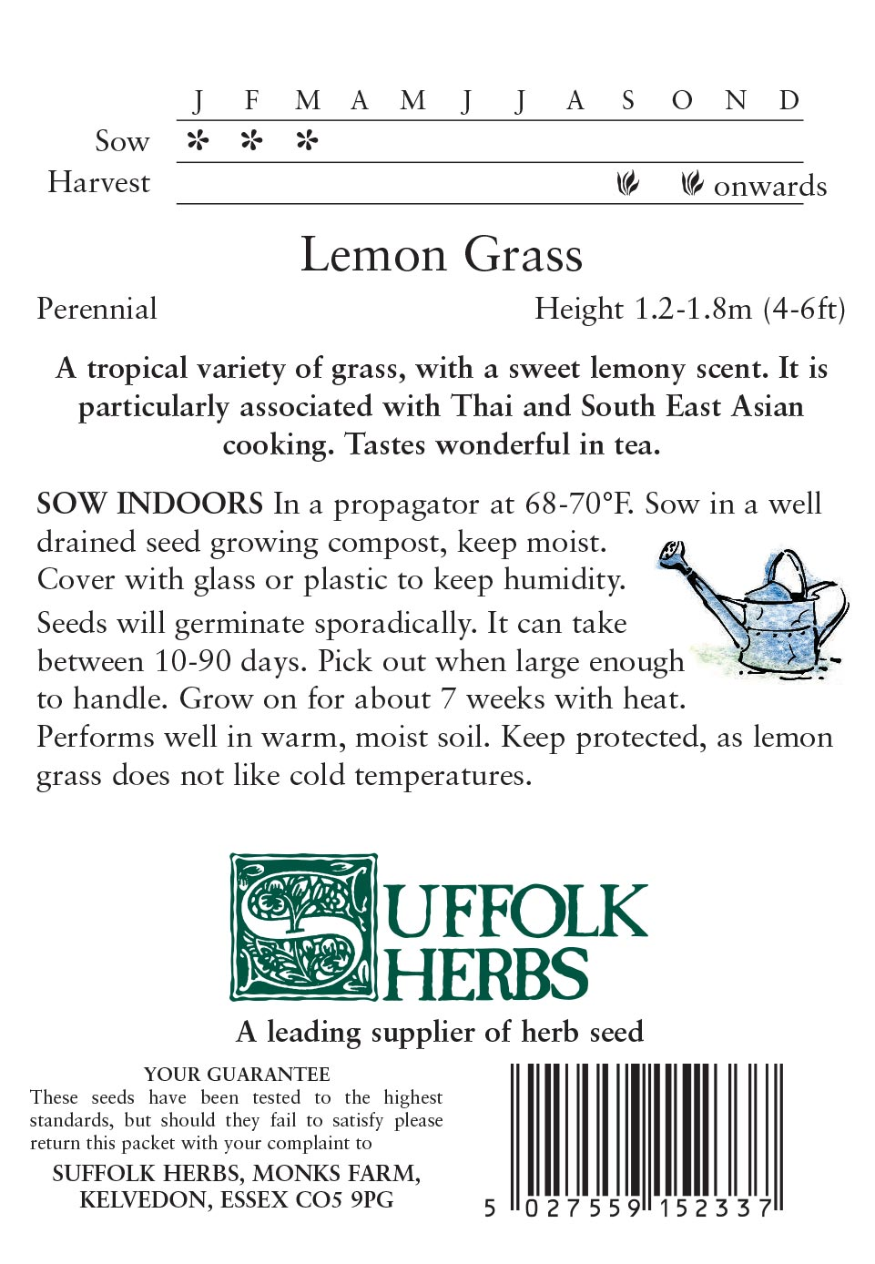 Lemon Grass Seeds - Mill Race Garden Centre