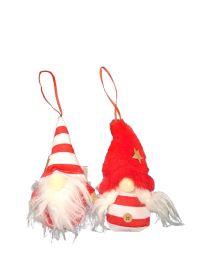 15cm Gnome Hanging Christmas Tree Decoration Assorted by Decoris - Mill Race Garden Centre