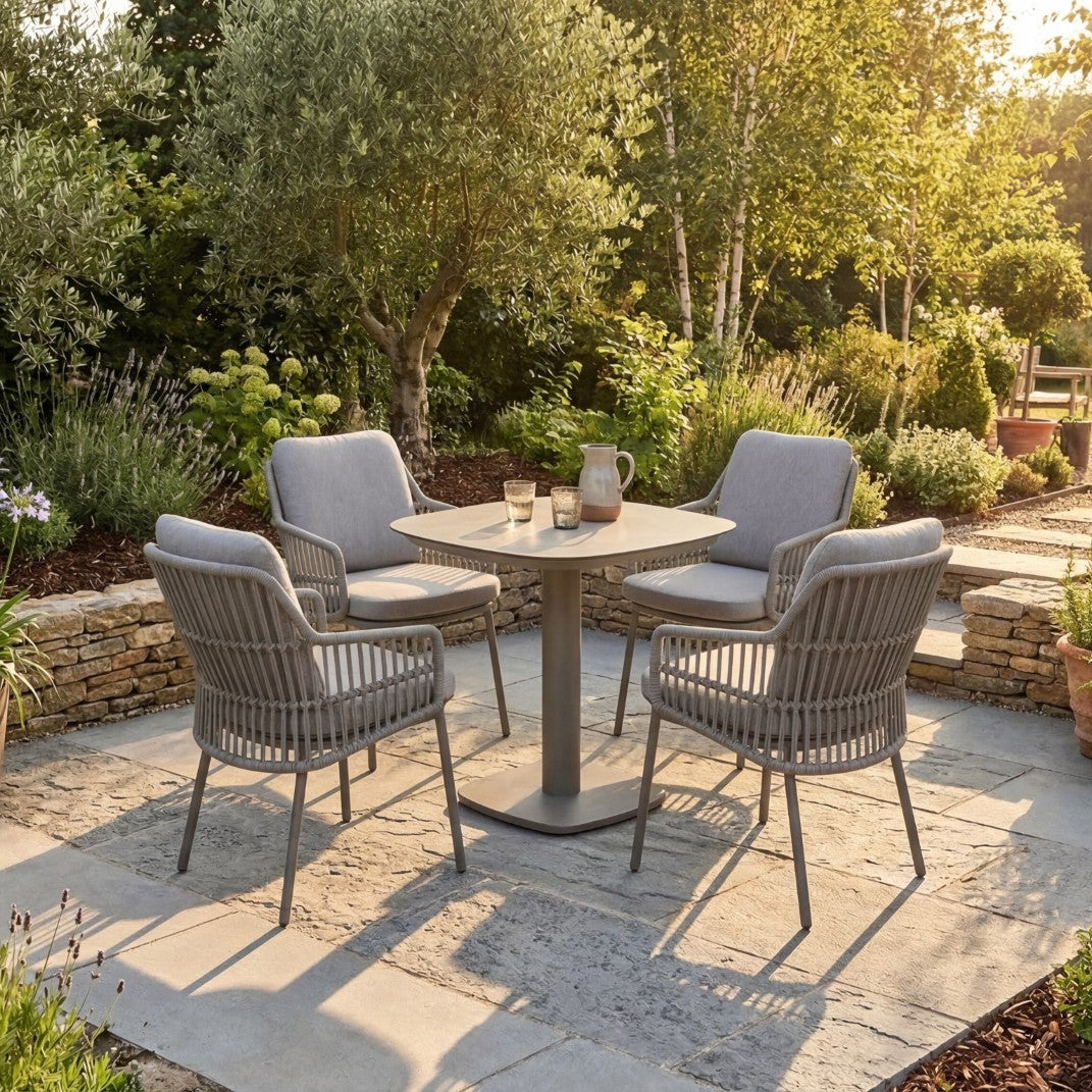 4 Seasons Outdoor Manolo Square Ceramic Dining Table in Terre (75 cm × 75 cm × 75 cm)
