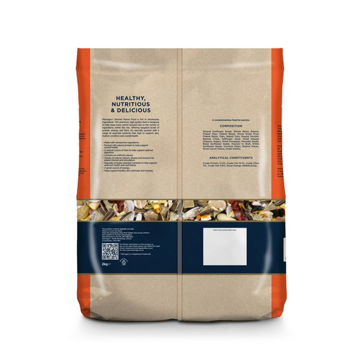 Marriages Premier Parrot Food 2kg - Mill Race Garden Centre