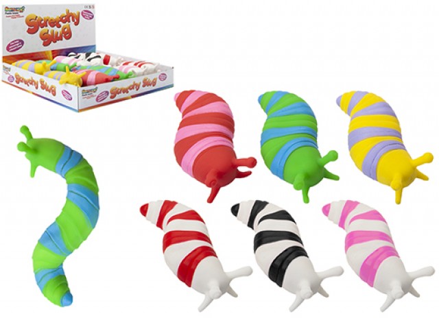 2 Tone Stretchy Wriggle Slug with Sand 17cm Assorted - Mill Race Garden Centre