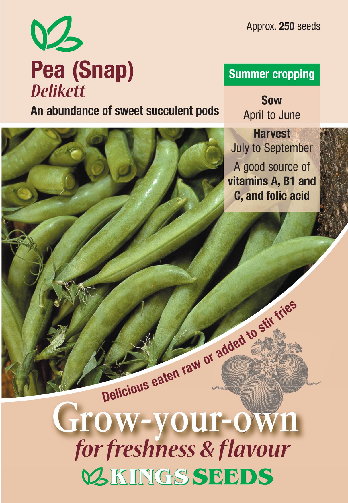 Delikett Pea Snap Seeds - Mill Race Garden Centre