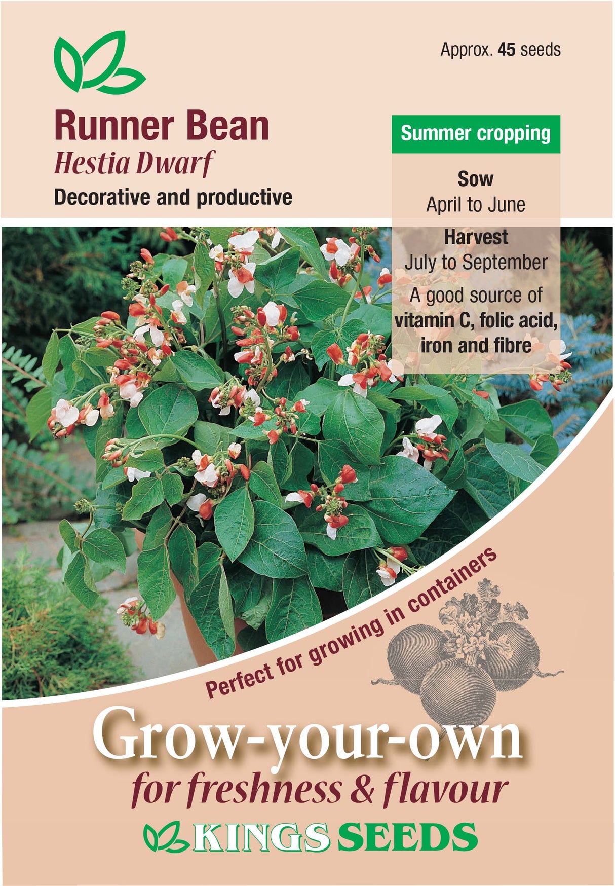 Runner Bean Hestia Dwarf - Mill Race Garden Centre