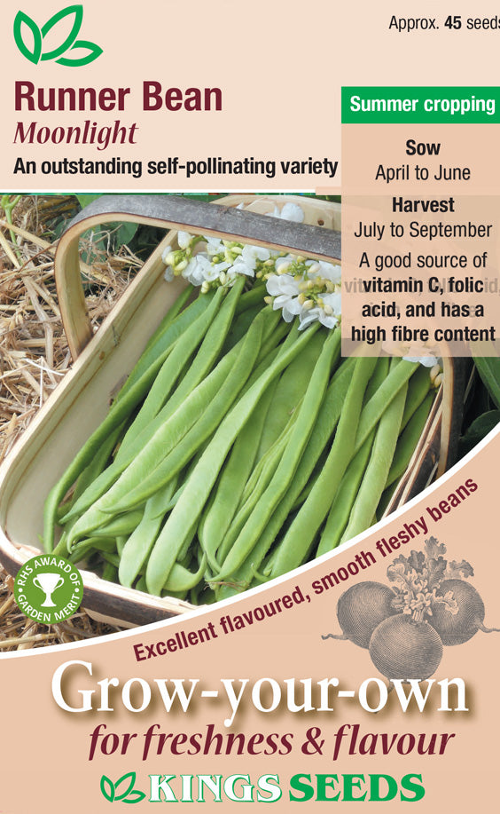 Runner Bean Moonlight - Mill Race Garden Centre
