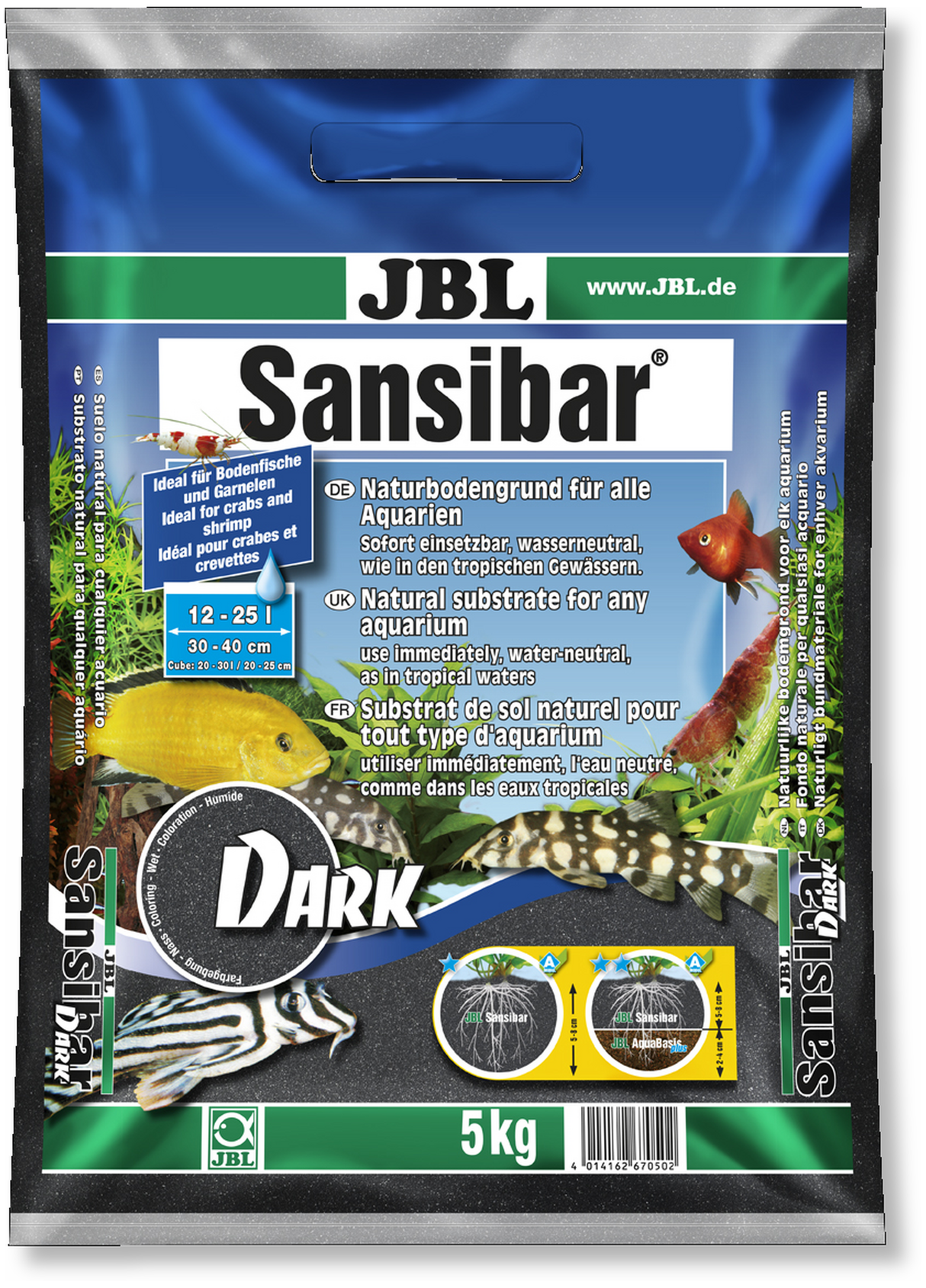 JBL Sansibar Dark Fine Aquarium Sand Substrate 5kg - Mill Race Garden Centre