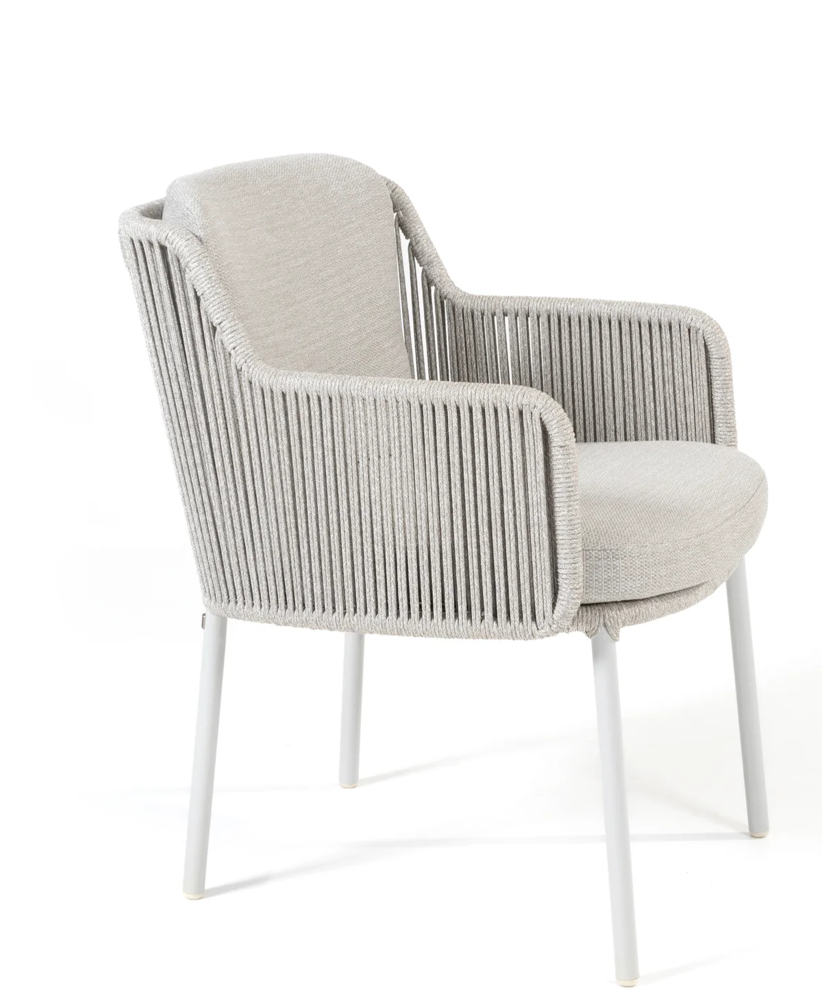 4 Seasons Outdoor Bernini six-seater metal dining set with 240cm teak table and Lazy Susan for outdoor patio dining.