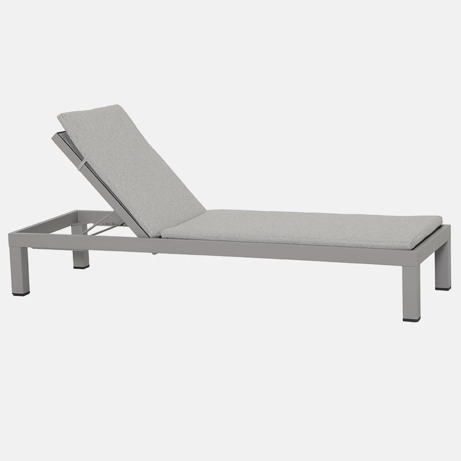 Kettler Pebble sun lounger with cushion, metal outdoor furniture for relaxing in the garden or patio.