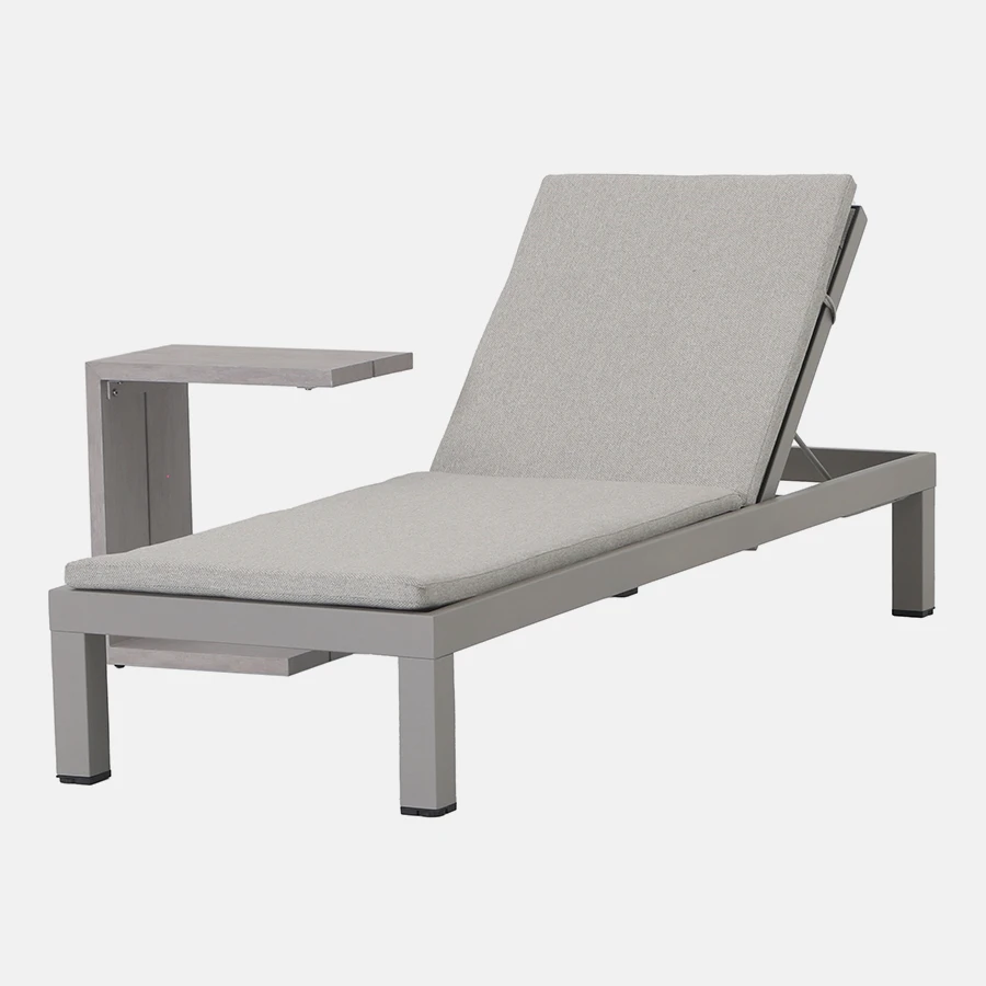 Kettler Pebble sun lounger with cushion, metal outdoor furniture for relaxing in the garden or patio.