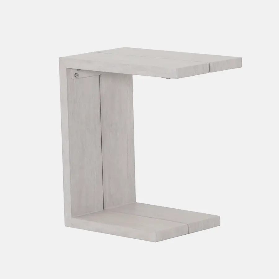 Kettler Pebble Drift side table with a round metal design, featuring a textured surface in a modern, neutral finish.