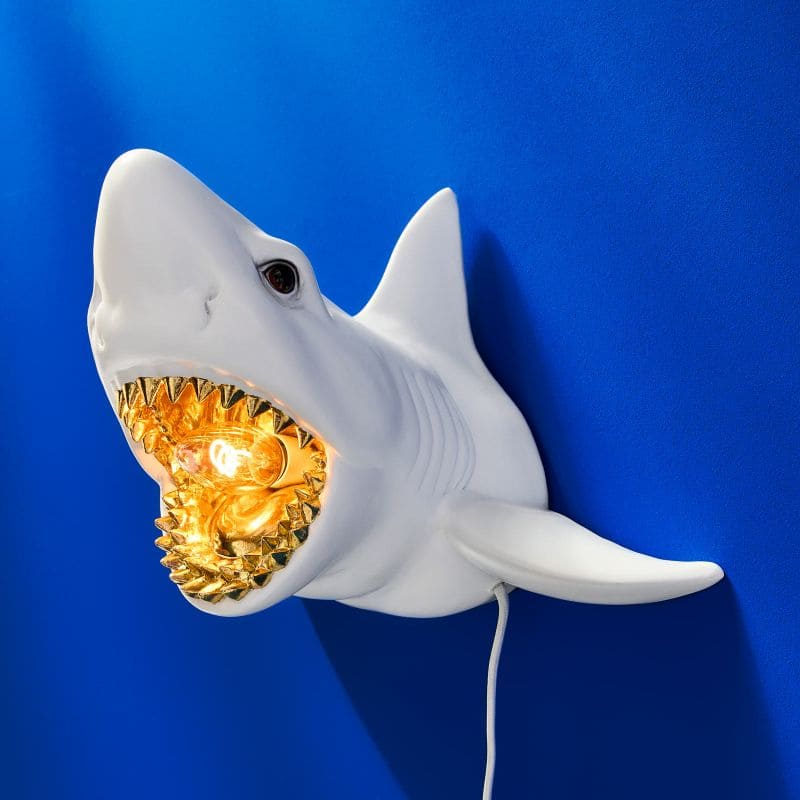 WERNS® Sharky Shark White/Gold Wall Lamp