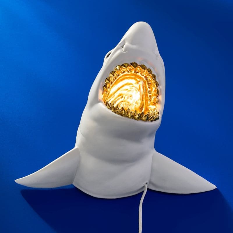 WERNS® Sharky Shark White/Gold Wall Lamp