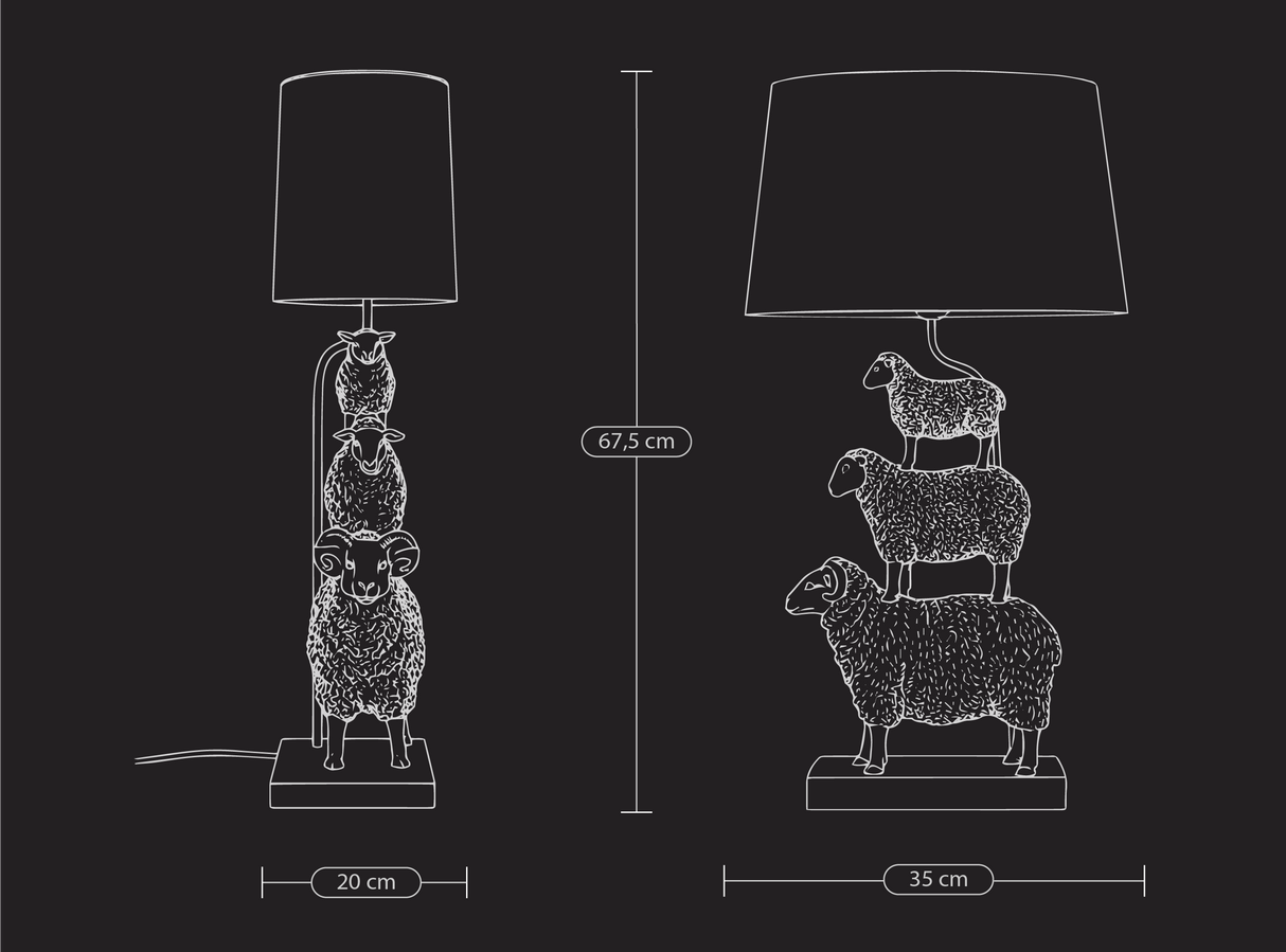 Werner Vob WERNS® colorful pink sheep table lamp with playful design, perfect for stylish indoor home lighting.