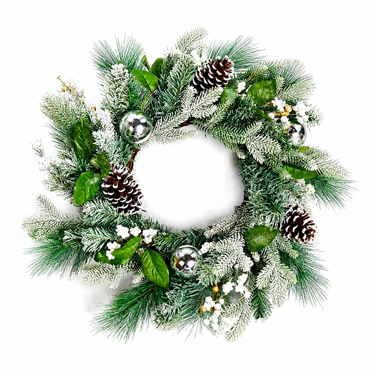 60cm Frozen Cone Wreath
