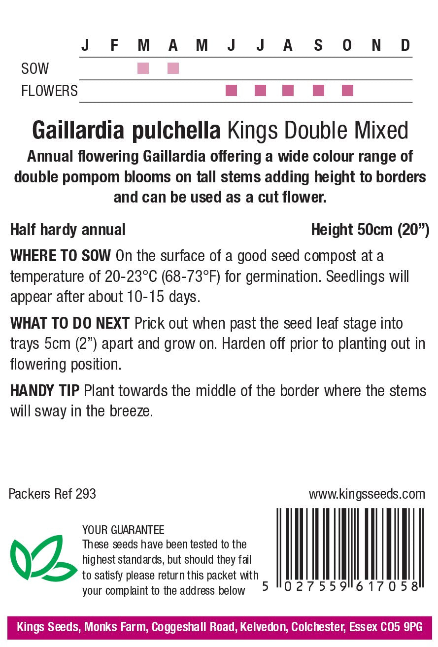 Gaillardia Kings Double Mix by Kings Seeds - Mill Race Garden Centre