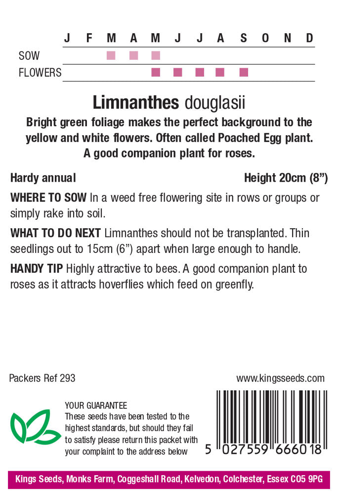 Limnanthes Douglasii by Kings Seeds - Mill Race Garden Centre