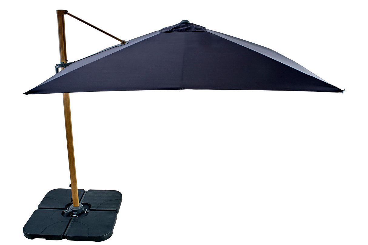 Hartman Aegean Square Cantilever Parasol in dark grey, outdoor garden furniture umbrella with sturdy frame and fabric canopy.