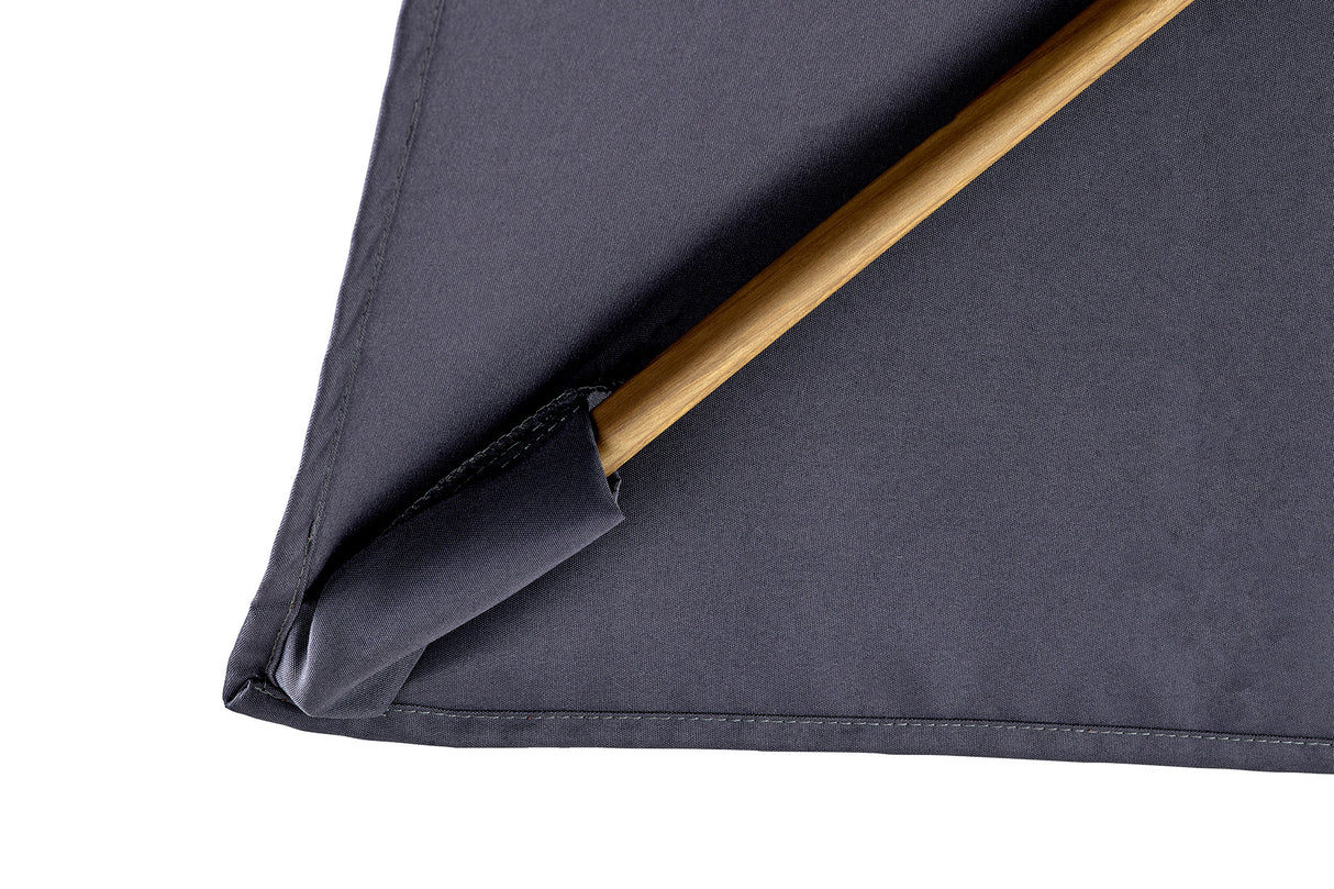 Hartman Aegean Square Cantilever Parasol in dark grey with a sturdy frame and fabric canopy for outdoor shading.