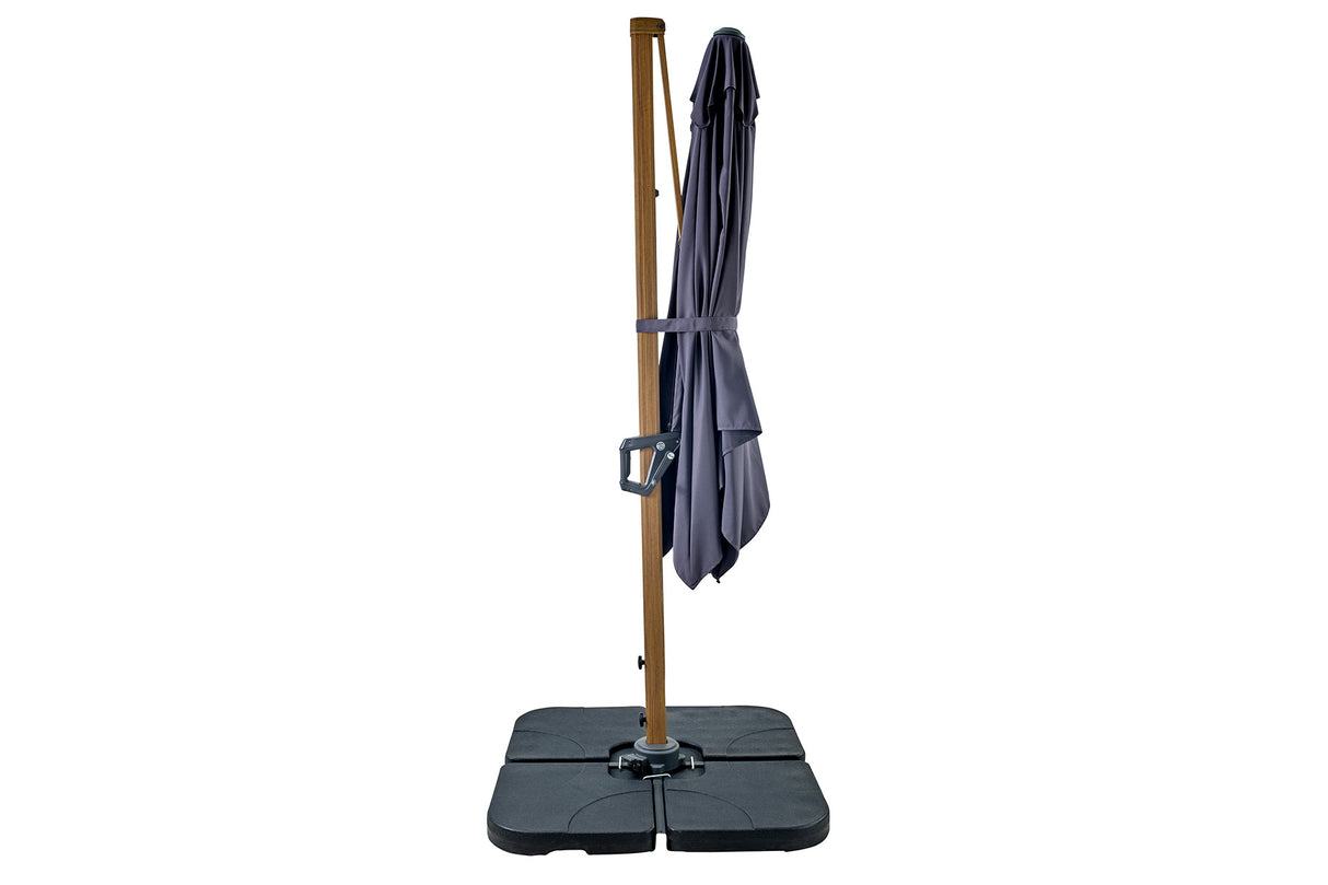 Hartman Aegean Square Cantilever Parasol in dark grey, outdoor patio umbrella with sturdy frame and square canopy.