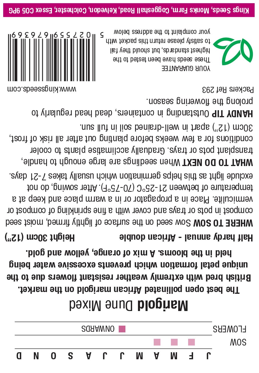 Marigold African Dune Mix by Kings Seeds - Mill Race Garden Centre