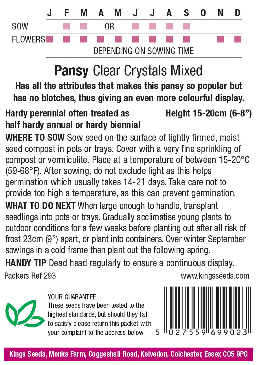 PANSY CLEAR CRYSTALS MIXED - Mill Race Garden Centre