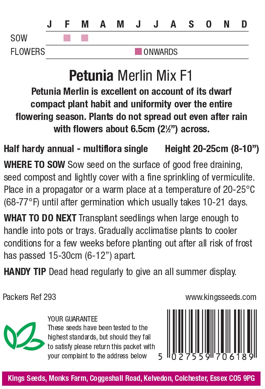 Petunia Merlin Mixed F1 - Mill Race Garden Centre
