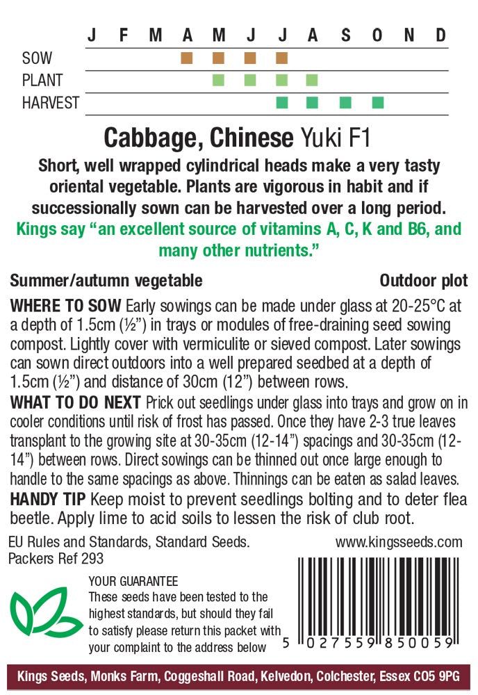 Chinese Cabbage Yuki F1 - Mill Race Garden Centre