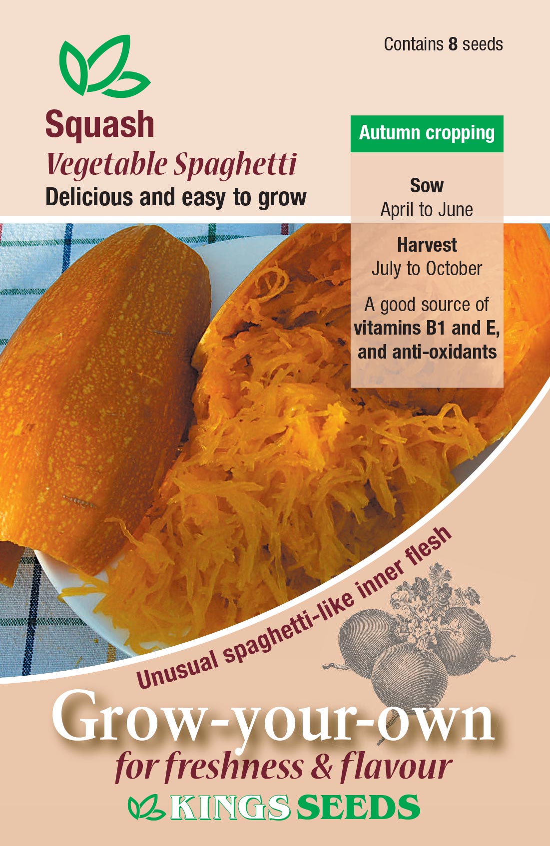 Squash Vegetable Spaghetti by Kings Seeds - Mill Race Garden Centre