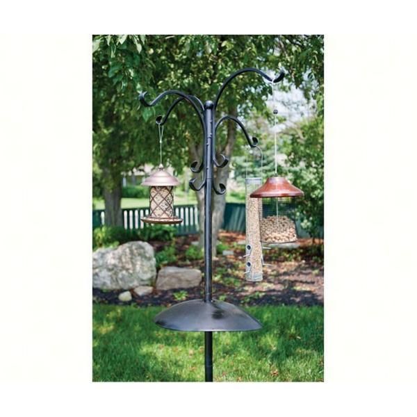 Panacea Four Way Bird Feeding Station with Metal Squirrel Baffle Black - Mill Race Garden Centre