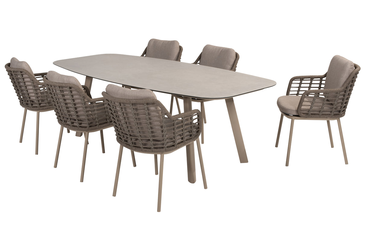 4 Seasons Outdoor Puglia Six Seat Oval Dining Set - Mill Race Garden Centre