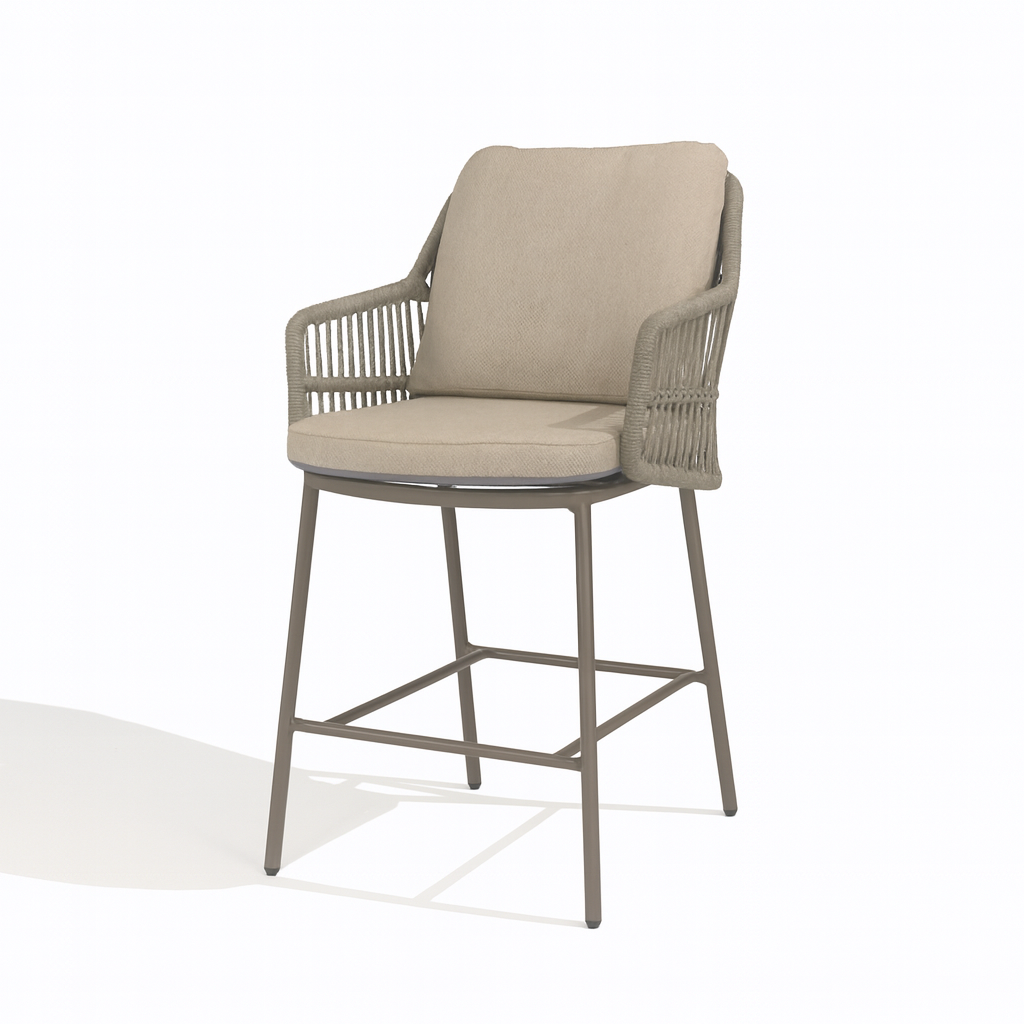 4 Seasons Outdoor Alicante 4 seat dining set with Manolo 180cm ceramic table, metal furniture with cushions for outdoor dining.