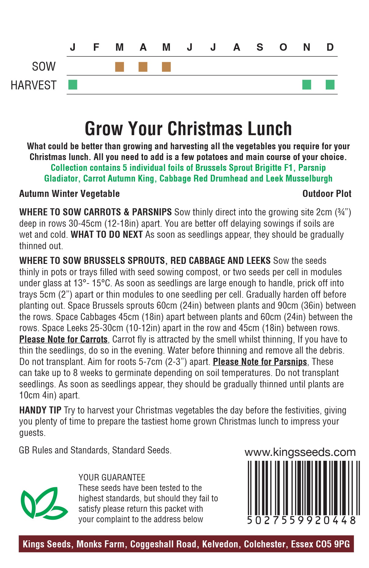 Grow Your Christmas Lunch by Kings Seeds - Mill Race Garden Centre