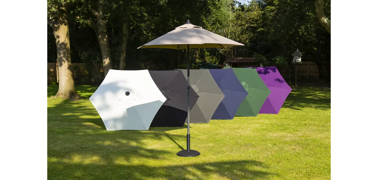 Sturdi Plus Aluminium Parasol in Black 2m - Mill Race Garden Centre