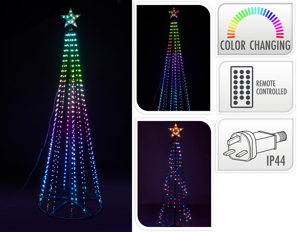 Koopman black skeleton tree with RGB lights, 910 LEDs, app and remote control, 275cm tall