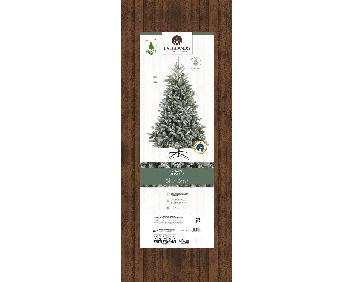 2.4m Alba Fir Snowy Artificial Christmas Tree - Mill Race Garden Centre