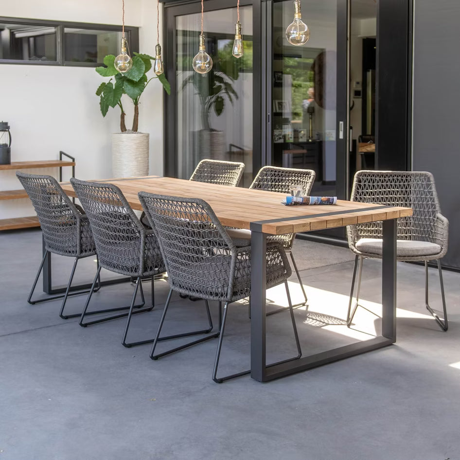 4 Seasons 240cm Alto Teak Dining Table with Anthracite Frame - Mill Race Garden Centre