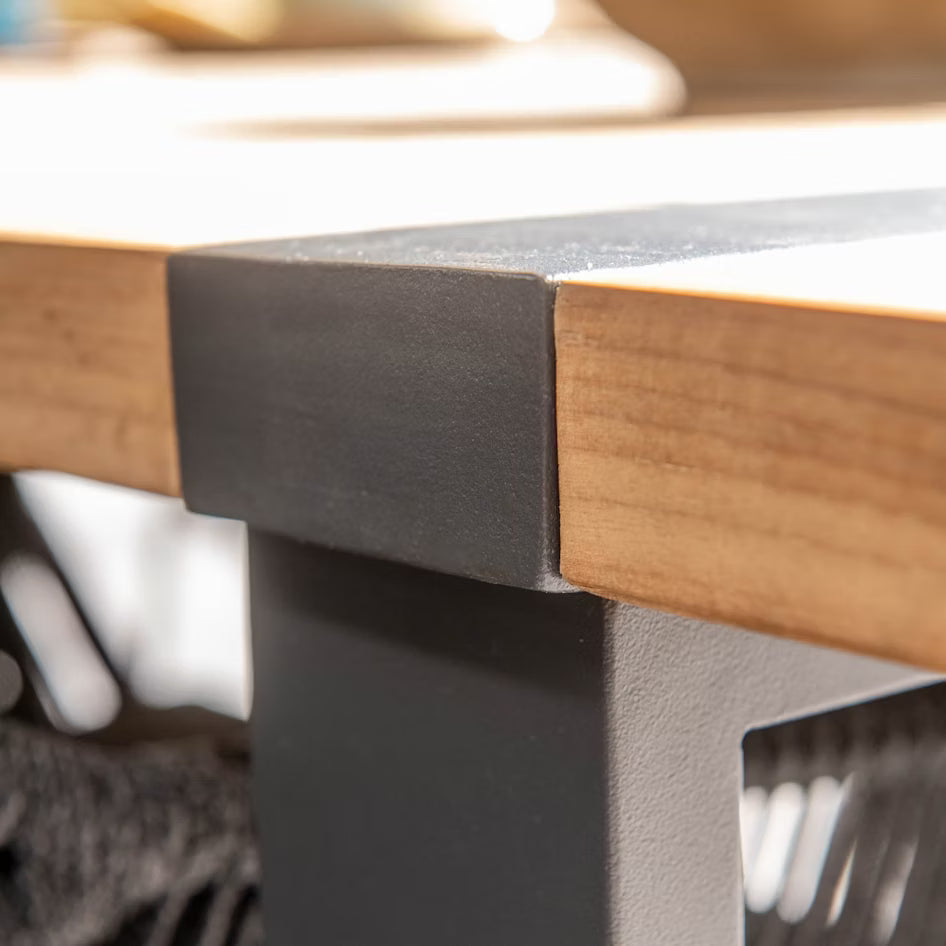 4 Seasons 240cm Alto Teak Dining Table with Anthracite Frame - Mill Race Garden Centre
