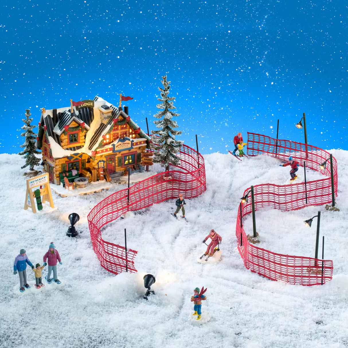 Apres-Ski Lodge Set, Incl. Adaptor 74254, 550 Ma (White) Lemax Christmas Village House Set - Mill Race Garden Centre