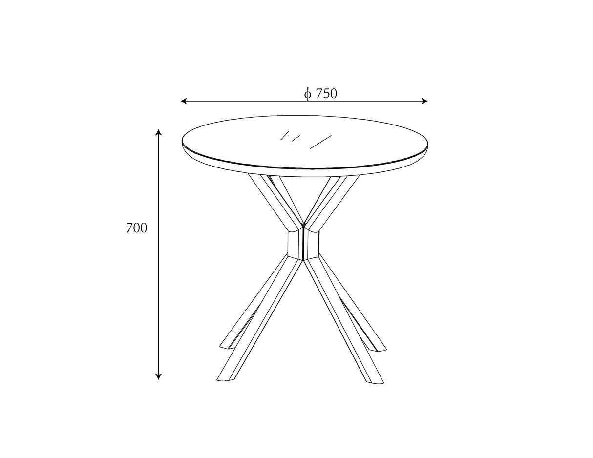 Hartman Aries Bistro Set with a 75cm metal table and matching chairs, ideal for outdoor dining and compact spaces.