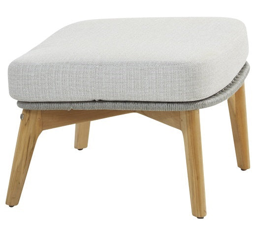 4 Seasons Outdoor Ancora Lounge Set – 2 Armchairs, 2.5-Seater Sofa, Footstool & 90cm Round Teak Coffee Table - Mill Race Garden Centre