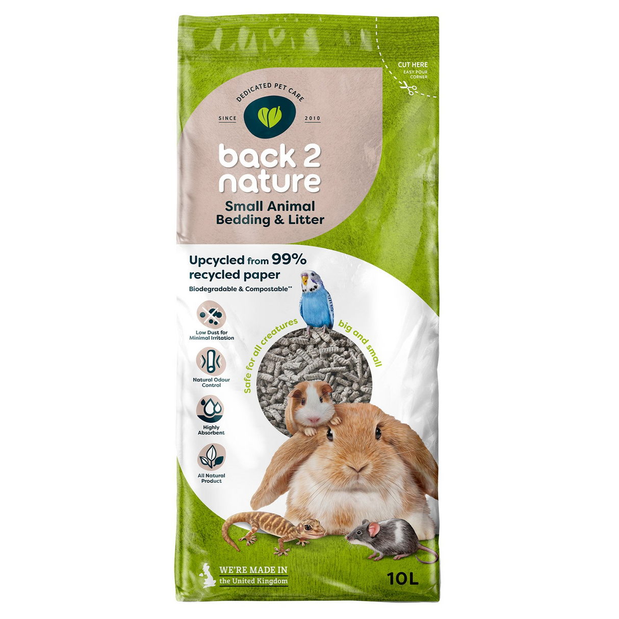 Back To Nature Small Animal Bedding and Litter 10L - Mill Race Garden Centre