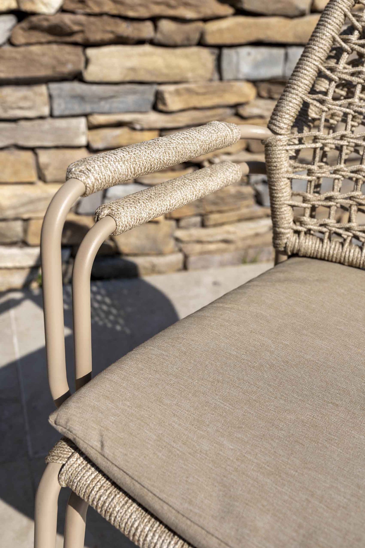 4 Seasons Outdoor Barista 6 Seat Dining Set wit 240cm Ellipse Teak Table - Mill Race Garden Centre