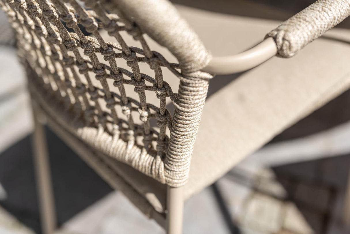 4 Seasons Outdoor Barista 6 Seat Dining Set wit 240cm Ellipse Teak Table - Mill Race Garden Centre